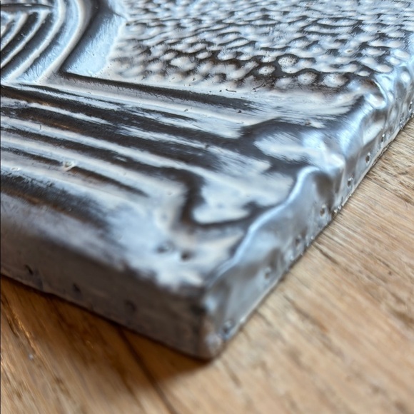 Decorative Tin Tile in Silver and Black - Picture 4 of 7
